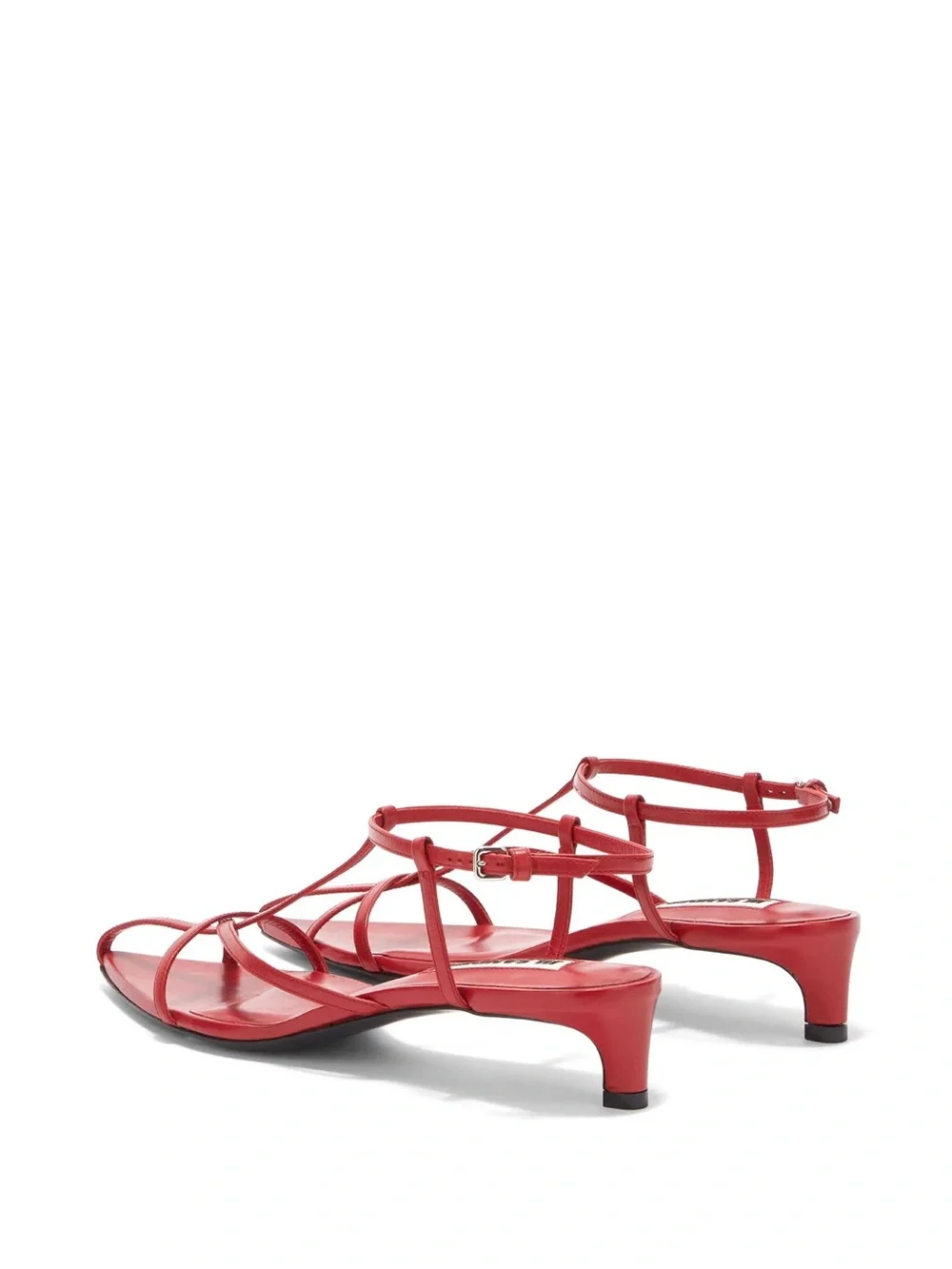 Jil Sander Red Strappy Low Heel Sandals Size EU40